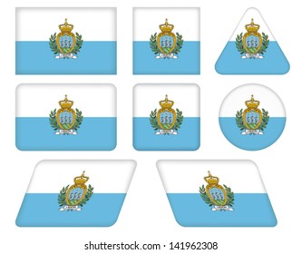 set of buttons with flag of San Marino