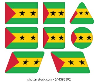 set of buttons with flag of Sao Tome and Principe