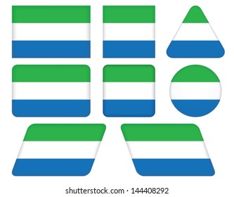 set of buttons with flag of Sierra Leone