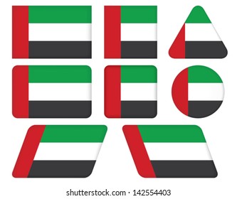 set of buttons with flag of United Arab Emirates
