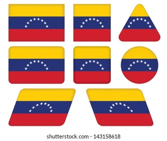 set of buttons with flag of Venezuela