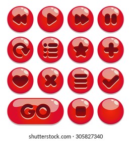 a set of buttons for gaming interfaces