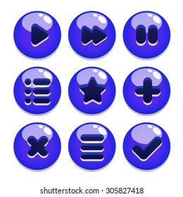 a set of buttons for gaming interfaces