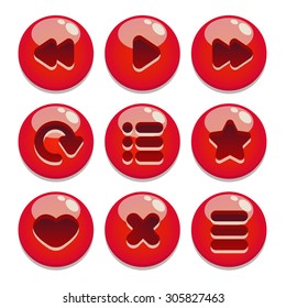 a set of buttons for gaming interfaces