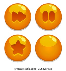 a set of buttons for gaming interfaces