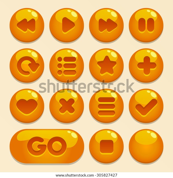 Set Buttons Gaming Interfaces Stock Vector (Royalty Free) 305827427