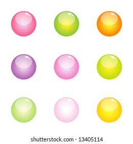 Set of buttons - glass effect