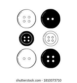Set of buttons. Hand drawn style, outline. Vector illustration isolated on a white background.