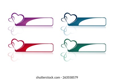 Set buttons with hearts