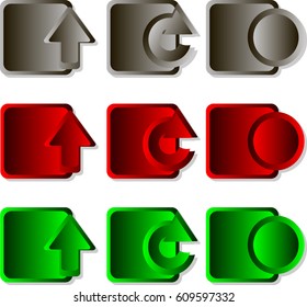 Set of buttons icons. Vector icon design for website navigation