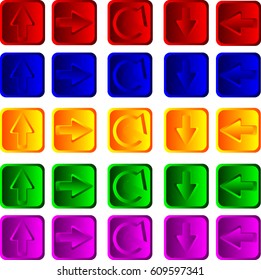 Set of buttons icons. Vector icon design for website navigation