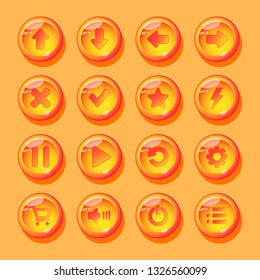 Set of buttons for the interface of mobile and PC games and applications.