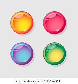 Set of buttons for the interface of mobile and PC games and applications.