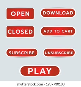 Set buttons isolated on white background ,Vector illustration EPS 10