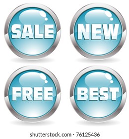 Set of buttons with label for trade, vector illustration