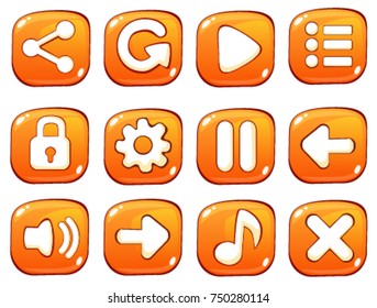 set of buttons for mobile development, casual games, UI kit
