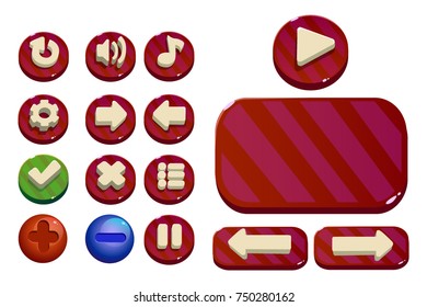 set of buttons for mobile development, casual games, UI kit