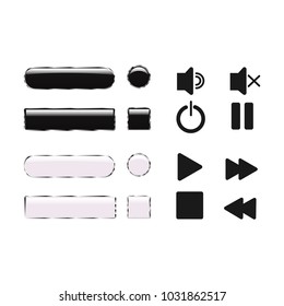 Set of buttons. Modern design for machinery and equipment. 