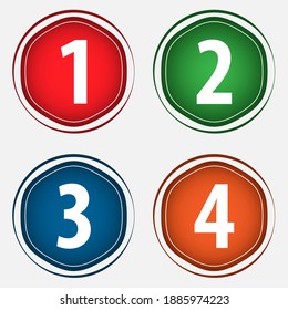 set of buttons with numbers, Number Flat Design, Number Set vector illustration.