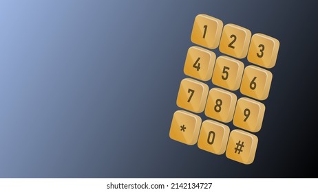 A set of buttons with numbers in a retro style