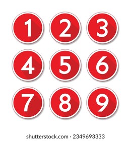Set of buttons with numbers vector. Number Set vector illustration.