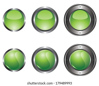 Set of buttons on a white background