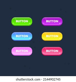 Set Buttons Oval Juicy Colorful Game Stock Vector (Royalty Free ...
