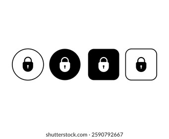 Set of buttons with padlock icons. A collection of security symbols, ideal for websites, apps, privacy settings, and authentication screens