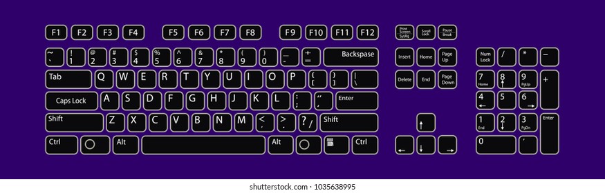 Set of the buttons pc keyboard