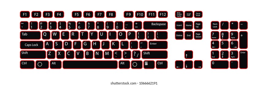 Set of the buttons pc keyboard