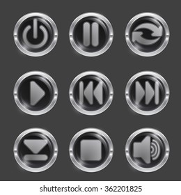 set of buttons for plaer, vector illustration