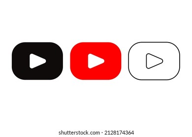 set of buttons play.  red and black play button icon vector