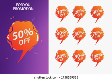 Set of buttons with sale percentage, Number Flat Design, Number Set vector illustration. Circle Vector Buttons. Sale and percentage labels.
Number bullet point flat color gradient web icons set.