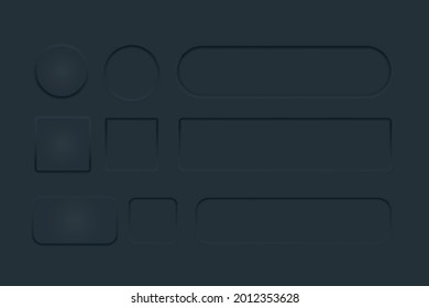 Set of buttons in the style of neomorphism. Sliders for websites, mobile menus, navigation and apps. Simple neat design elements. Neumorphism UI components. Vector illustration.