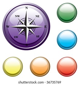 Set of the buttons. Trip. Vector.