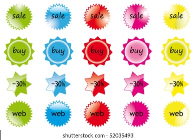Set of buttons in  various color.