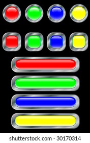 set of buttons. A vector. Without mesh.