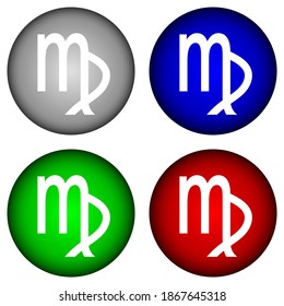 Set of buttons with virgo symbols on white background. Vector illustration.