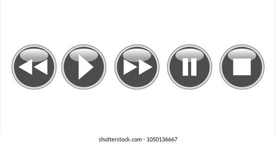 Set of buttons of the virtual audio player