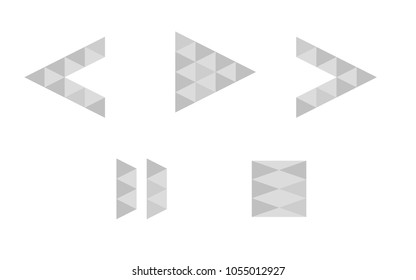 Set of buttons of the virtual audio player