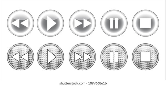 Set of buttons of the virtual audio player