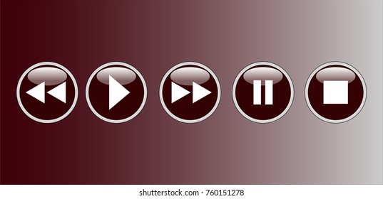 Set of buttons of the virtual audio player