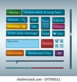 Set of buttons for web and app