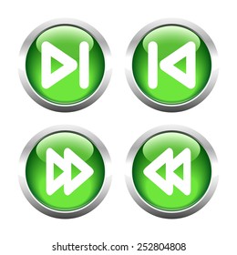 Set of buttons for web, arrows rewind. Vector. 