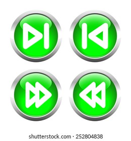Set of buttons for web, arrows rewind. Vector. 
