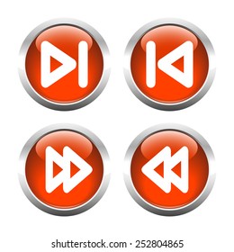 Set of buttons for web, arrows rewind. Vector. 