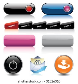 Set buttons for web design / vector