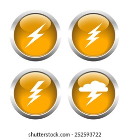 Set of buttons for web, lightning, electricity. Vector.
