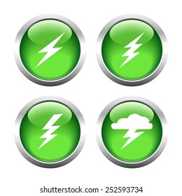 Set of buttons for web, lightning, electricity. Vector.