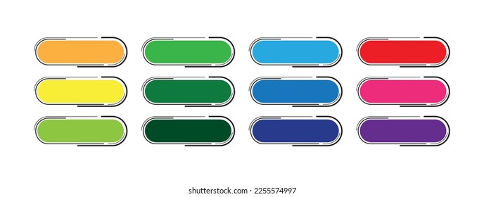 set of buttons web on white background